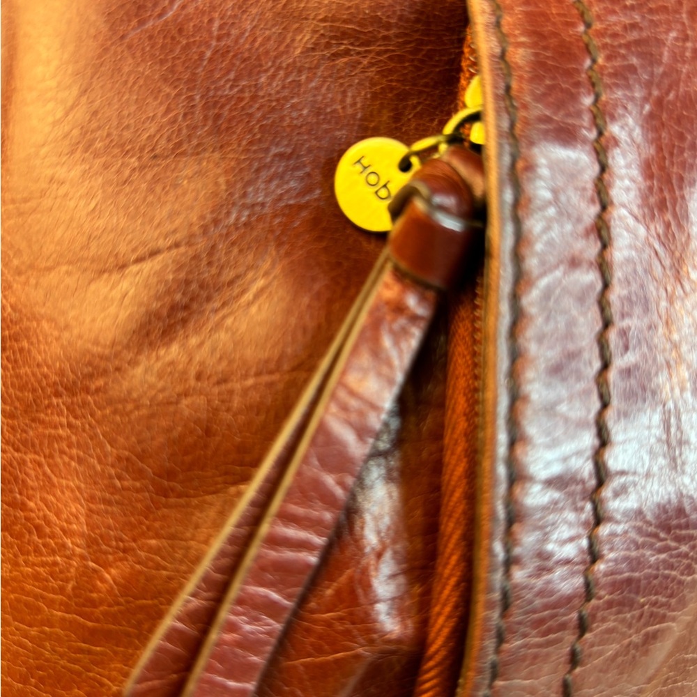 Vintage HOBO “Lennon” Deep Burgundy Leather Satchel w/ Tassel - Picture 2 of 14